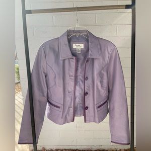 Genuine Leather Purple Jacket